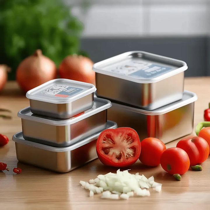 304 Stainless Steel Food Storage Tray with Cover