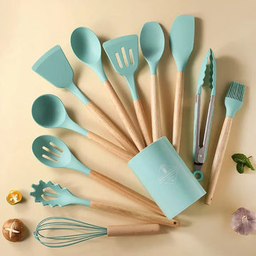 12-Piece Silicone Kitchen Utensil Set – Heat Resistant - Yui's Kitchen
