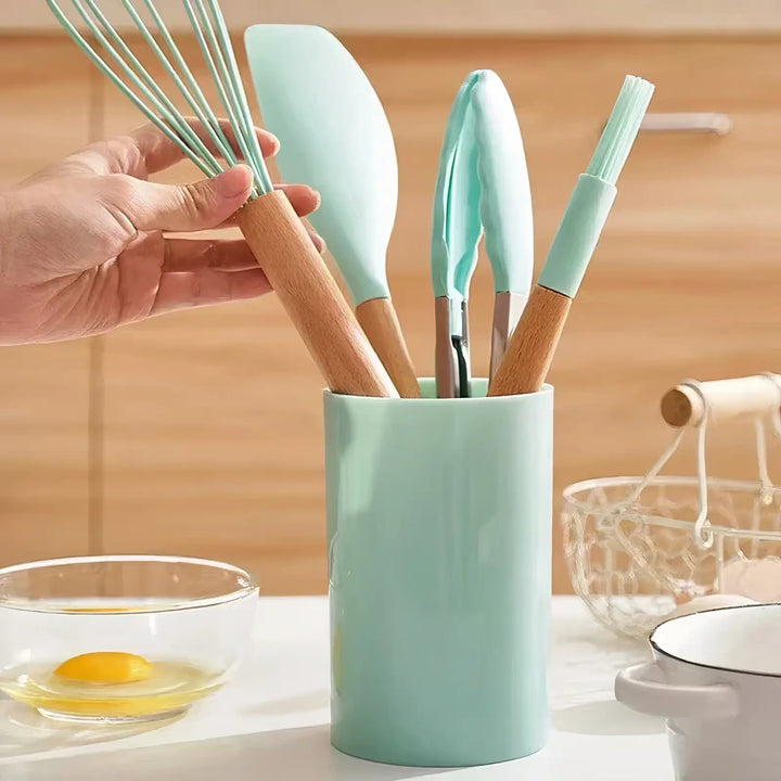 12-Piece Silicone Kitchen Utensil Set – Heat Resistant - Yui's Kitchen