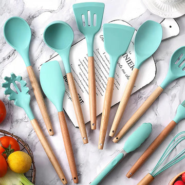 12-Piece Silicone Kitchen Utensil Set – Heat Resistant - Yui's Kitchen