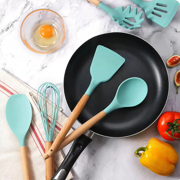 12-Piece Silicone Kitchen Utensil Set – Heat Resistant - Yui's Kitchen