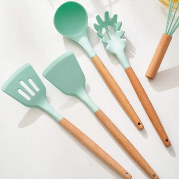 12-Piece Silicone Kitchen Utensil Set – Heat Resistant - Yui's Kitchen