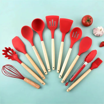 12-Piece Silicone Kitchen Utensil Set – Heat Resistant - Yui's Kitchen