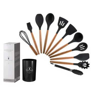 12-Piece Silicone Kitchen Utensil Set – Heat Resistant - Yui's Kitchen