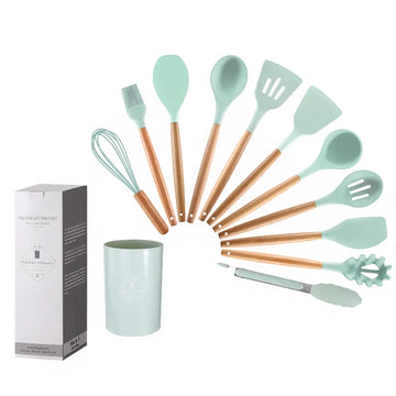 12-Piece Silicone Kitchen Utensil Set – Heat Resistant - Yui's Kitchen