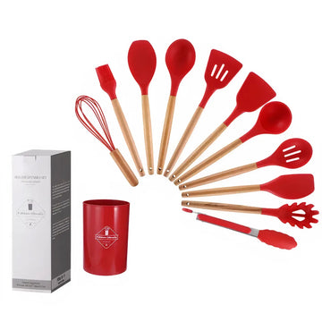 12-Piece Silicone Kitchen Utensil Set – Heat Resistant - Yui's Kitchen