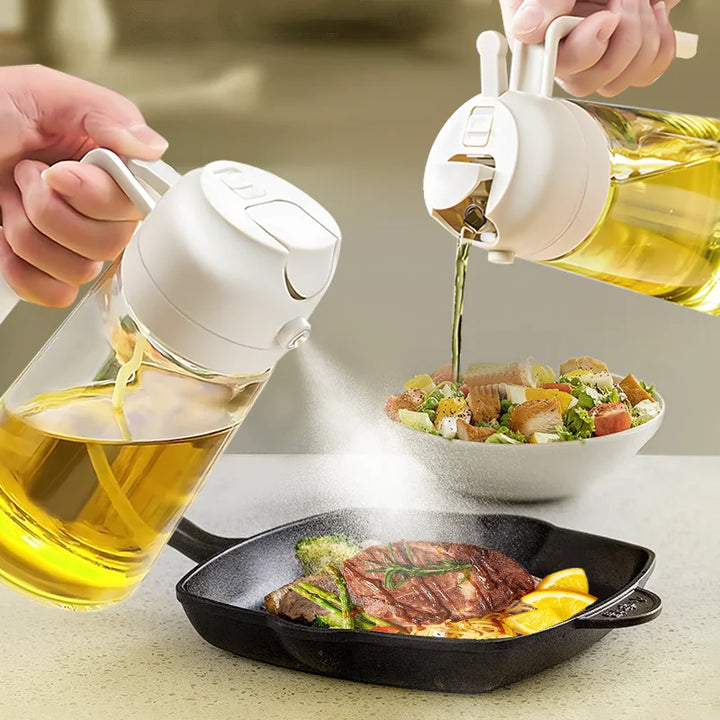 2-in-1 Cooking Oil Sprayer and Pour Bottle – 500ml