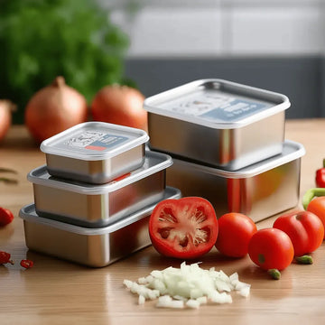 304 Stainless Steel Food Storage Tray with Cover