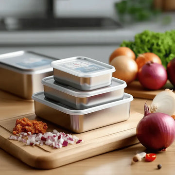 304 Stainless Steel Food Storage Tray with Cover