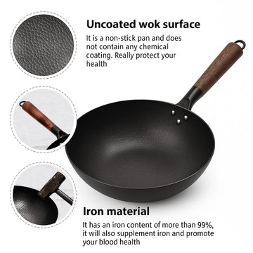 32cm-cast-iron-wok-with-wooden-lid-handle-chinese-cookware-gas-induction-yuis-kitchen