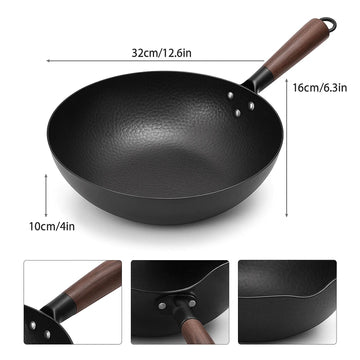 32cm-cast-iron-wok-with-wooden-lid-handle-chinese-cookware-gas-induction-yuis-kitchen