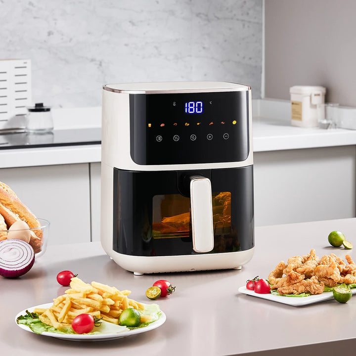 4.7L Digital Air Fryer with Smart Touch Display – 60-Minute Timer, 80°C–200°C Adjustable Temperature, and 8 Preset Cooking Modes