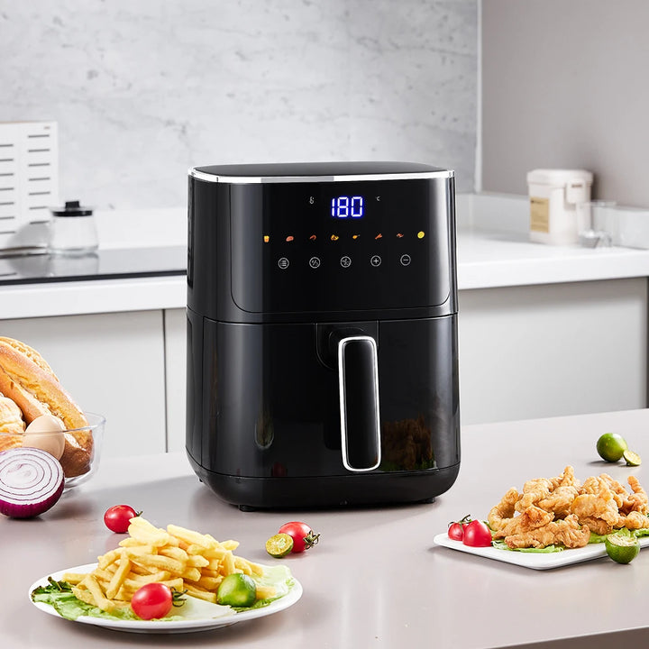 4.7L Digital Air Fryer with Smart Touch Display – 60-Minute Timer, 80°C–200°C Adjustable Temperature, and 8 Preset Cooking Modes