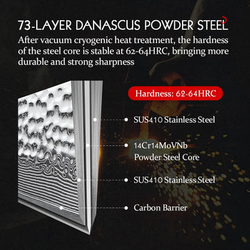 Master Series 6.8 Inch Slicing Knife – 73-Layer Powder Damascus Steel