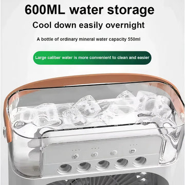 3-in-1 Portable Ice Air Cooler Fan with LED Light - Yui's Kitchen