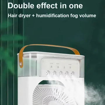3-in-1 Portable Ice Air Cooler Fan with LED Light - Yui's Kitchen