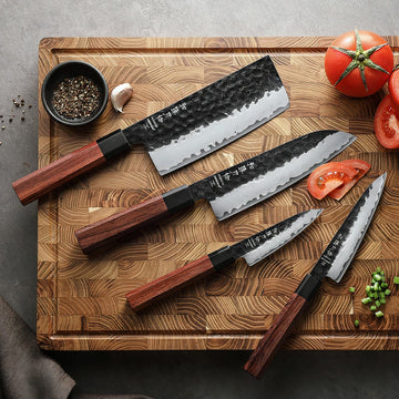 Japanese Chef Knives – Razor-Sharp 3-Layer Composite Steel - 4 PC Set - Yui's Kitchen