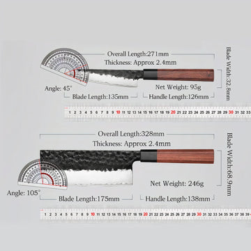 Japanese Chef Knives – Razor-Sharp 3-Layer Composite Steel - 4 PC Set - Yui's Kitchen