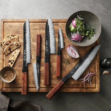 Japanese Chef Knives – Razor-Sharp 3-Layer Composite Steel - 5 PC Set - Yui's Kitchen