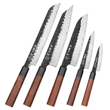 Japanese Chef Knives – Razor-Sharp 3-Layer Composite Steel - 5 PC Set - Yui's Kitchen
