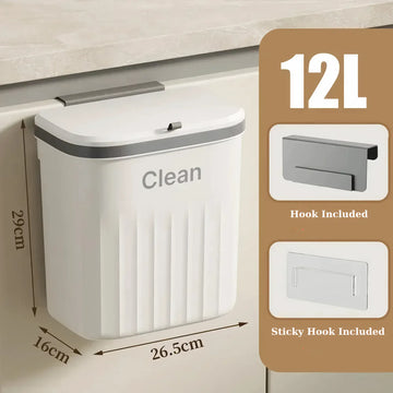Kitchen Caddy Waste Bin – 8.5L / 12L with Lid - Yui's Kitchen