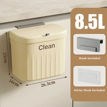 Kitchen Caddy Waste Bin – 8.5L / 12L with Lid - Yui's Kitchen