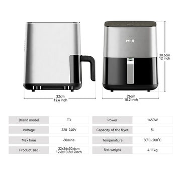 MIUI 5L Smart Air Fryer – Healthy Cooking Made Effortless