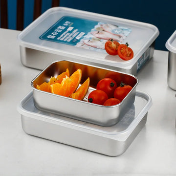 304 Stainless Steel Food Storage Tray with Cover - Yui's Kitchen
