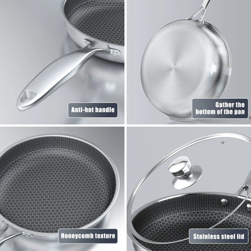 Premium Stainless Steel Honeycomb Non-Stick Frying Pan - Yui's Kitchen