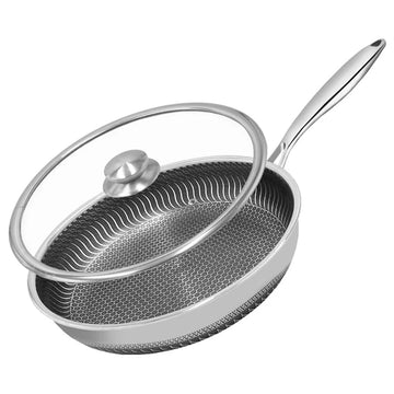 Stainless Steel Honeycomb Hexclad Non-Stick Frying Pan - Yui's Kitchen
