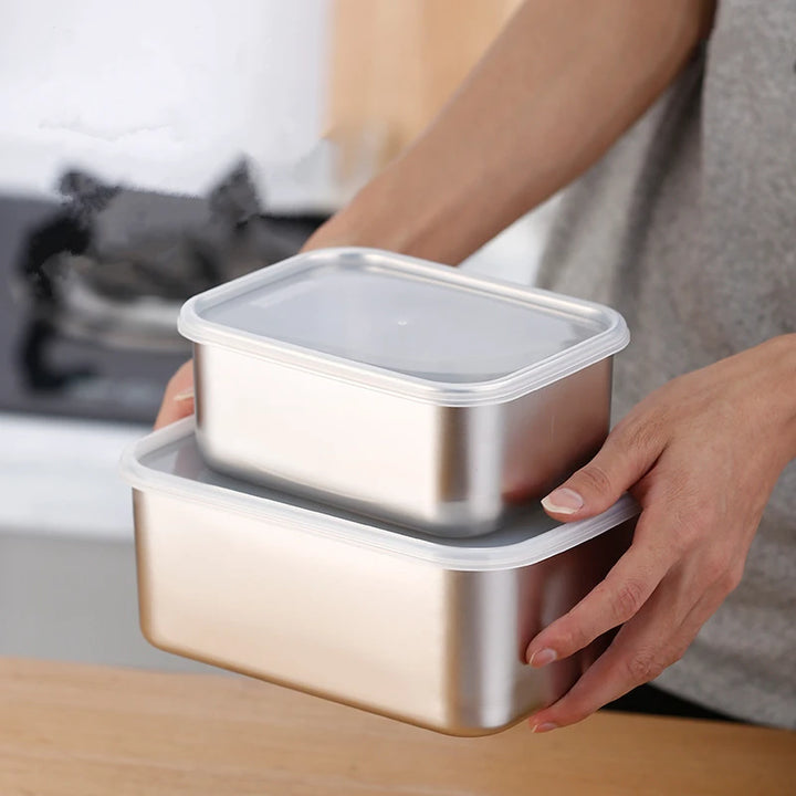 304 Stainless Steel Food Storage Tray with Cover - Yui's Kitchen