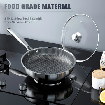 Premium Stainless Steel Honeycomb Non-Stick Frying Pan - Yui's Kitchen