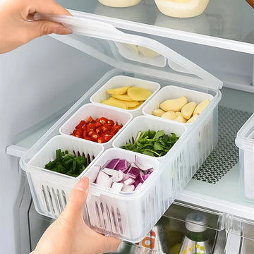 Refrigerator Storage Box – 4/6 Grid Food Organiser - Yui's Kitchen
