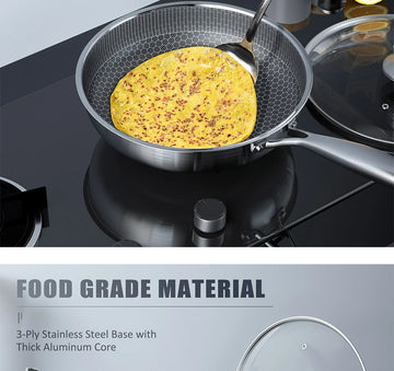 Premium Stainless Steel Honeycomb Non-Stick Frying Pan - Yui's Kitchen