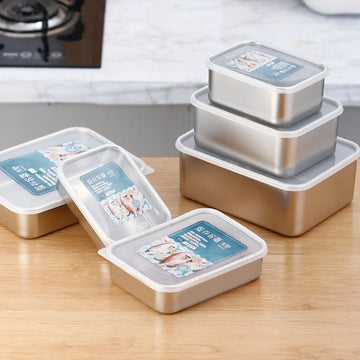 304 Stainless Steel Food Storage Tray with Cover - Yui's Kitchen