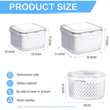 Refrigerator Storage Box with Drain Basket - Yui's Kitchen