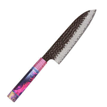 Japanese Hand-Forged Damascus Santoku Chef Knife - Yui's Kitchen