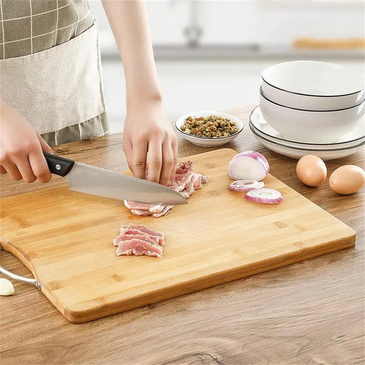 Premium Bamboo Cutting Board with Handle - Yui's Kitchen