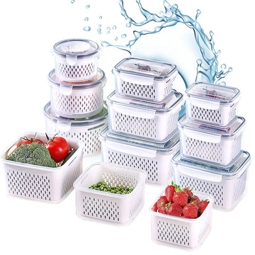 Refrigerator Storage Box with Drain Basket - Yui's Kitchen