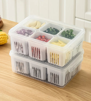 Refrigerator Storage Box – 4/6 Grid Food Organiser - Yui's Kitchen