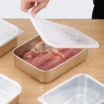304 Stainless Steel Food Storage Tray with Cover - Yui's Kitchen