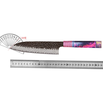 Japanese Hand-Forged Damascus Santoku Chef Knife - Yui's Kitchen