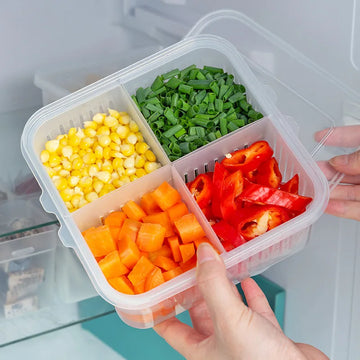 Refrigerator Storage Box – 4/6 Grid Food Organiser - Yui's Kitchen