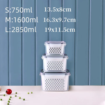 Refrigerator Storage Box with Drain Basket - Yui's Kitchen