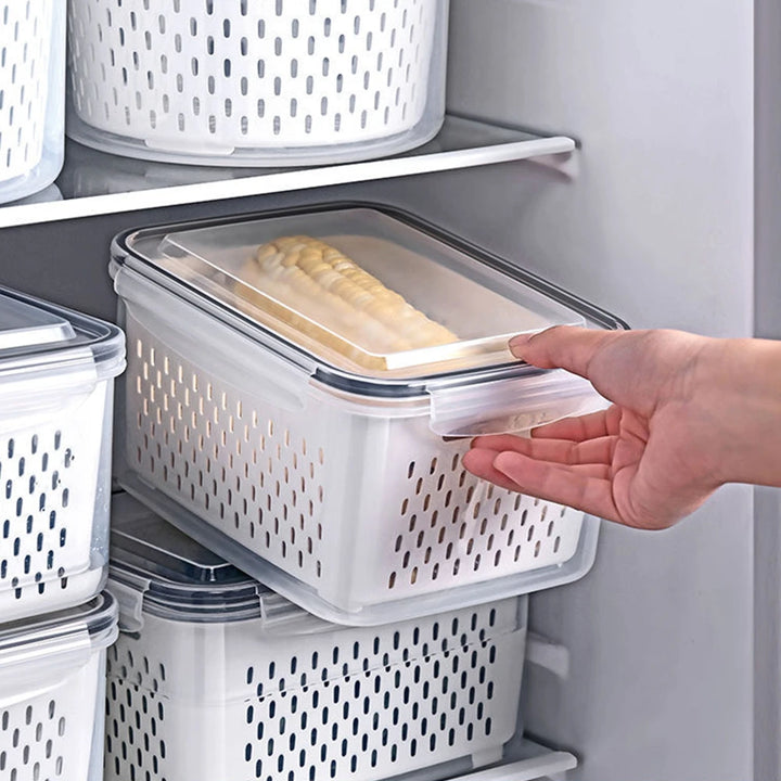 Refrigerator Storage Box with Drain Basket - Yui's Kitchen