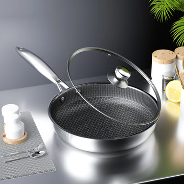 Premium Stainless Steel Honeycomb Non-Stick Frying Pan - Yui's Kitchen