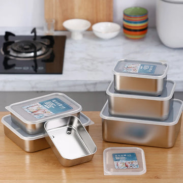 304 Stainless Steel Food Storage Tray with Cover - Yui's Kitchen
