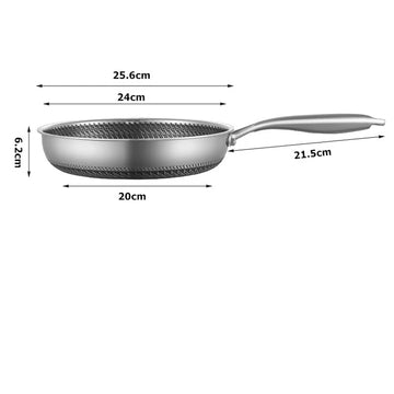 Stainless Steel Honeycomb Hexclad Non-Stick Frying Pan - Yui's Kitchen