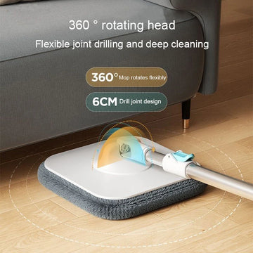 Self-Cleaning Mop 360° Spin Squeeze Mop with Easy Drain Dual Water Separation Bucket