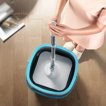 Self-Cleaning Mop 360° Spin Squeeze Mop with Easy Drain Dual Water Separation Bucket